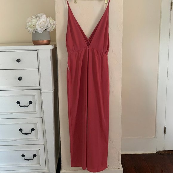 Shellsea Rose Colored Wide Leg Jumpsuit - Picture 4 of 6
